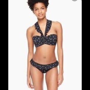 Kate Spade bikini black with pink polka dots